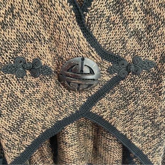 Soft Surrounding womens Knit Crochet Casual Cape One Size brown black - Picture 7 of 10